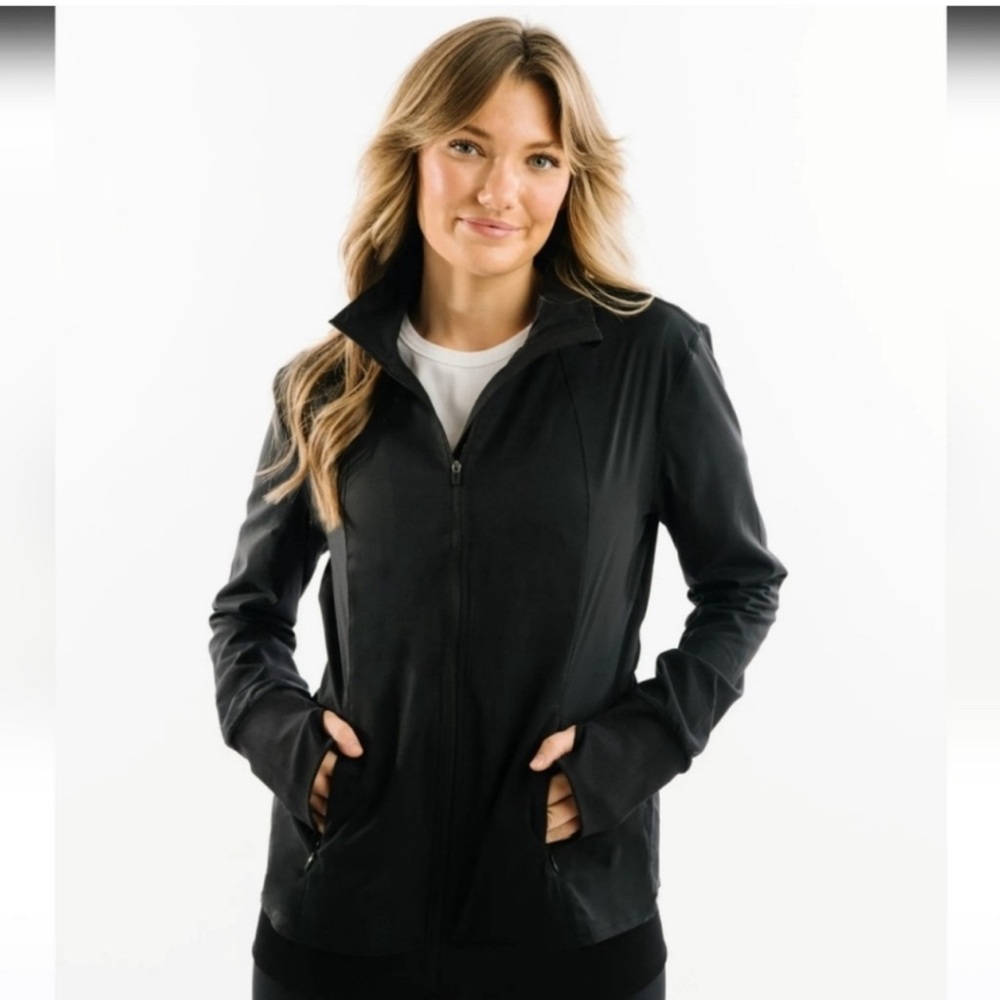 Zyia Active Full Zip Black Everywhere Jacket Size Large